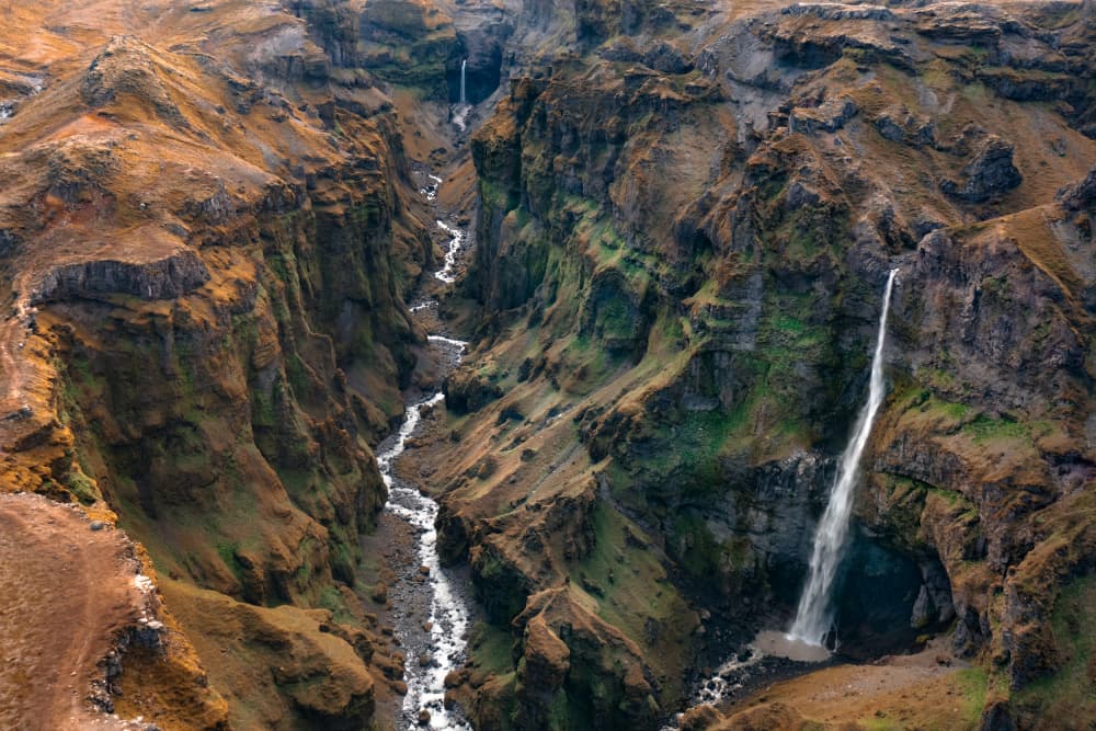 Majestic Canyon Waterfalls by Jacek Swiercz — canvas wall art