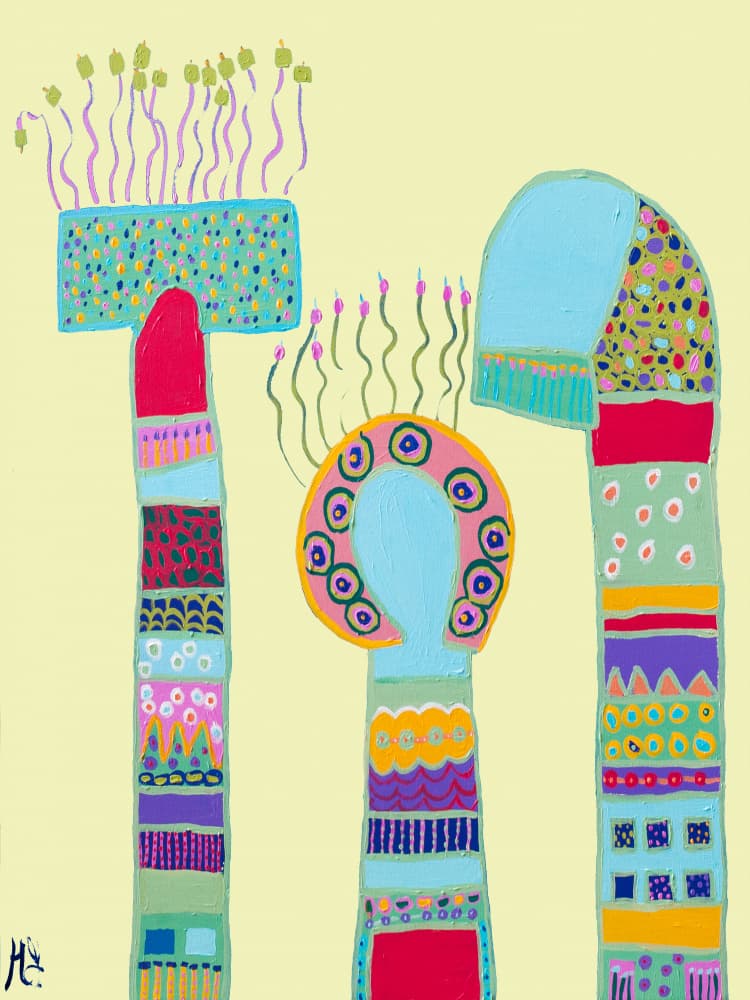 Vibrant Patterned Figures by Helen Joynson — canvas wall art