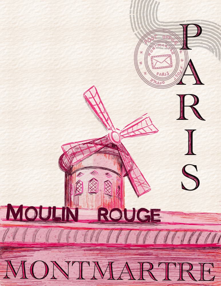 Moulin Rouge Montmartre Paris by Art by the Ocean — canvas wall art