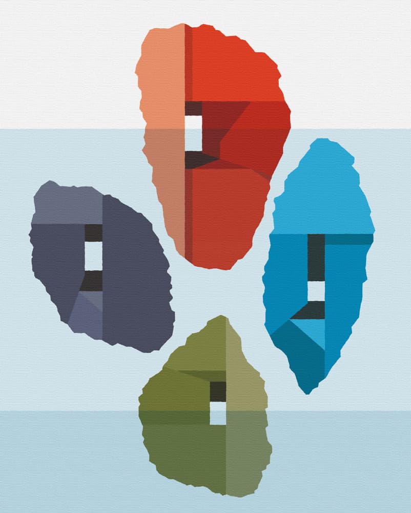 Geometric Island Reflections by Rafa Mateo — canvas wall art