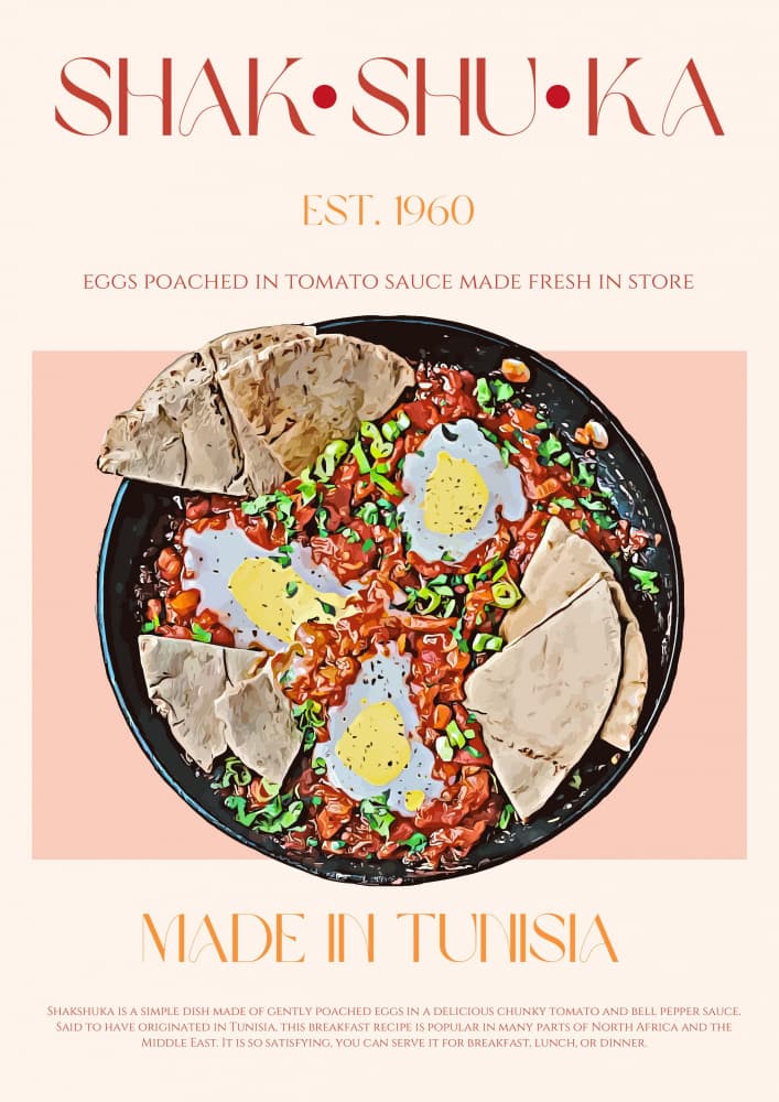 Shakshuka with Pita by Nazma Khokhar — canvas wall art