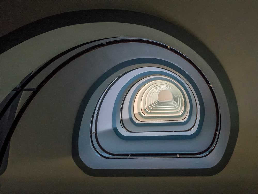 Spiral Staircase Tunnel by Jef Van den Houte — canvas wall art