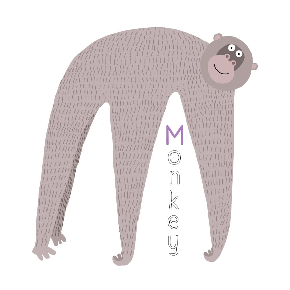 Cute Whimsical Monkey by Carla Daly — canvas wall art