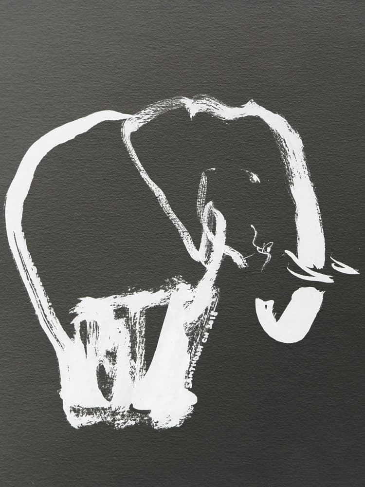 Abstract White Elephant by Santhosh ch — canvas wall art