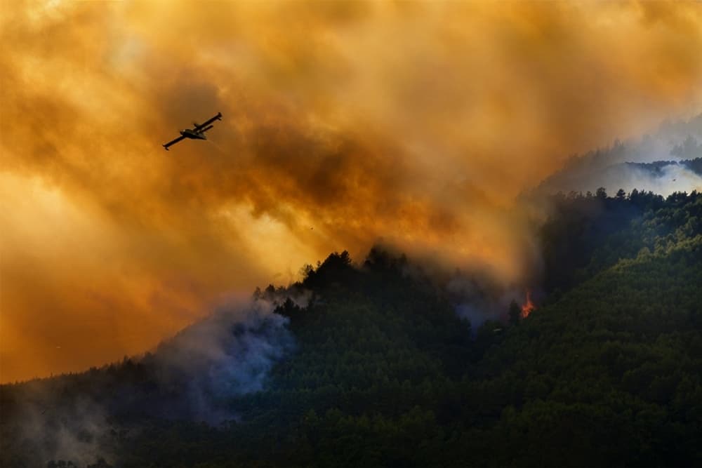 Wildfire Air Attack by Antonio Grambone — canvas wall art