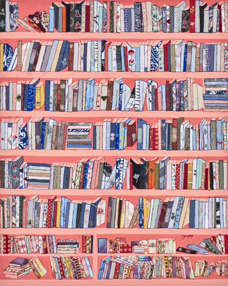 Colorful Book Collection by Jukyong Park — canvas wall art