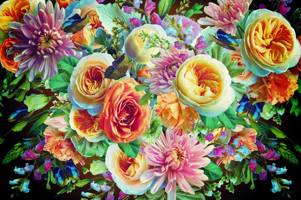 Vibrant Floral Bouquet by Sue Skellern — canvas wall art