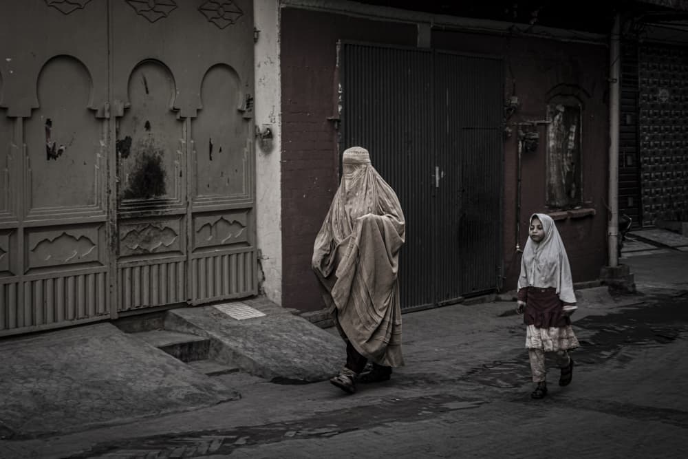 Veiled Woman And Child by Elena Molina — canvas wall art