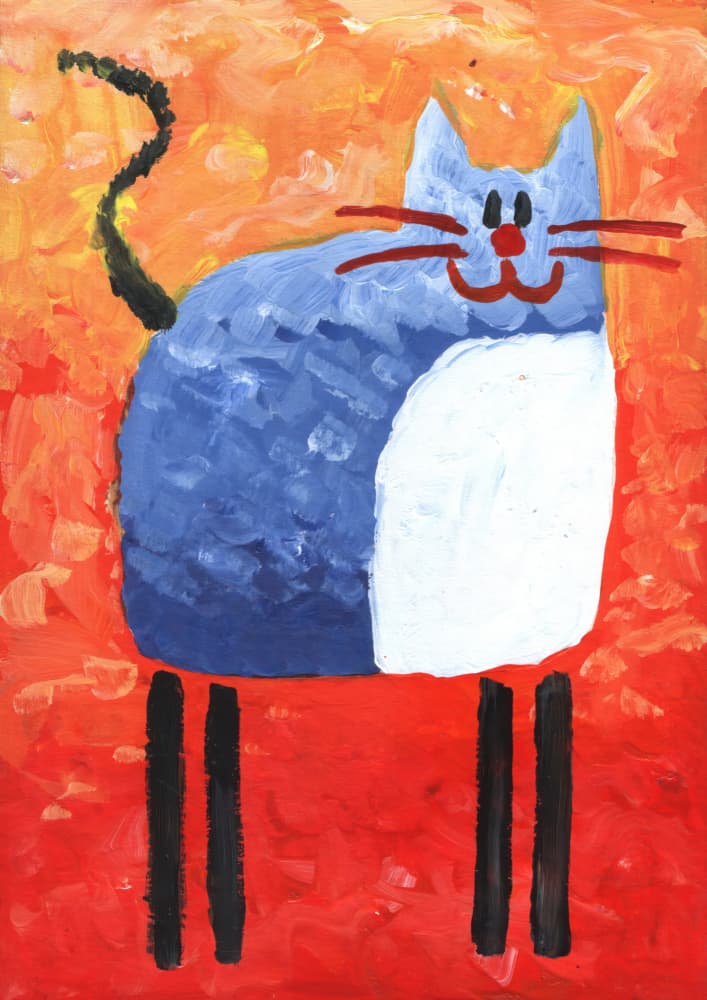 Playful Blue Cat by Kulik — canvas wall art