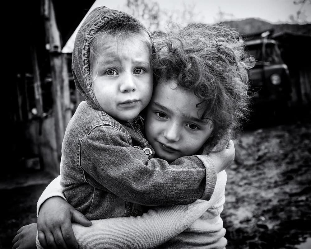 Children's Tender Embrace by Marcel Rebro — canvas wall art