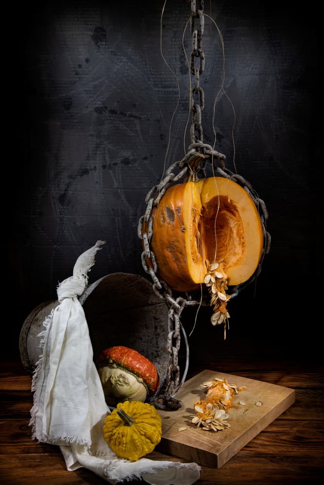 Chained Halloween Pumpkin by Felice Angelino — canvas wall art