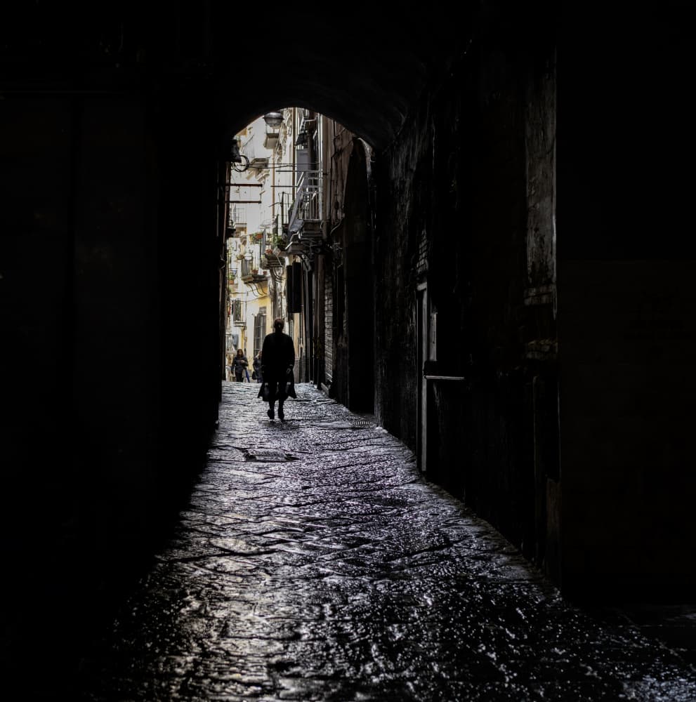 Mysterious City Alley by Ömer Ates Kızıltug — canvas wall art