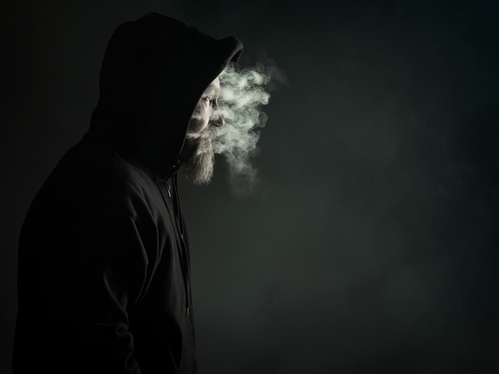 Mysterious Hooded Profile by Petri Damstén — canvas wall art