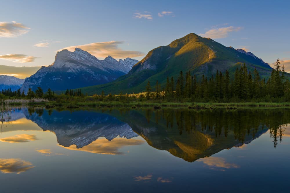 Golden Mountain Reflection by 李从军 / Austin Li — canvas wall art