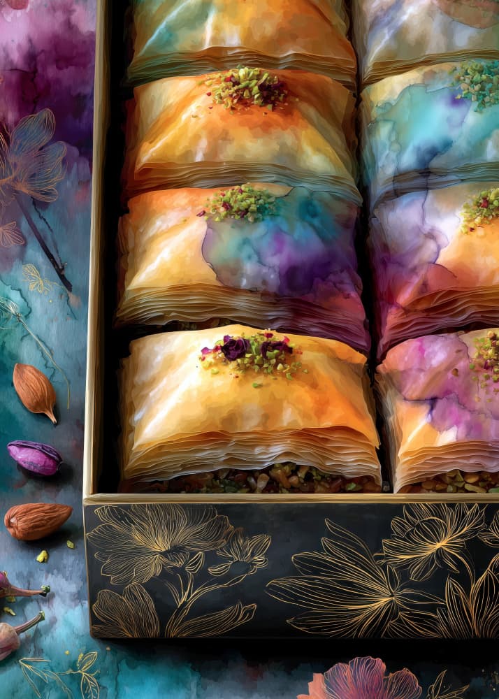Artistic Baklava Delights by Justyna Jaszke — canvas wall art
