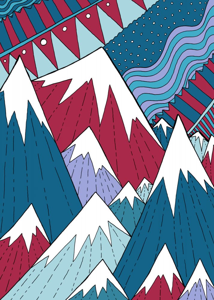 Colorful Mountain Peaks by Stephen Wade — canvas wall art