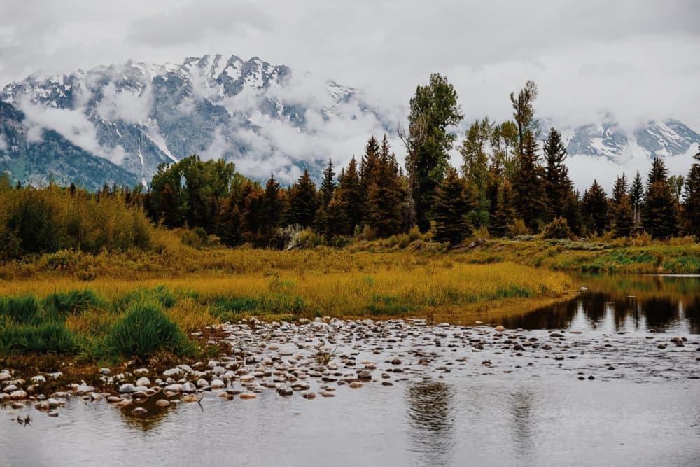 Cloudy Mountain River by Del Mundo Imagery — canvas wall art