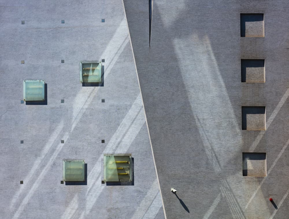 Geometric Concrete Facade by Peter Hrabinsky — canvas wall art