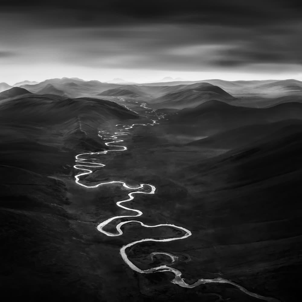 Winding Mountain River by Irene Wu — canvas wall art