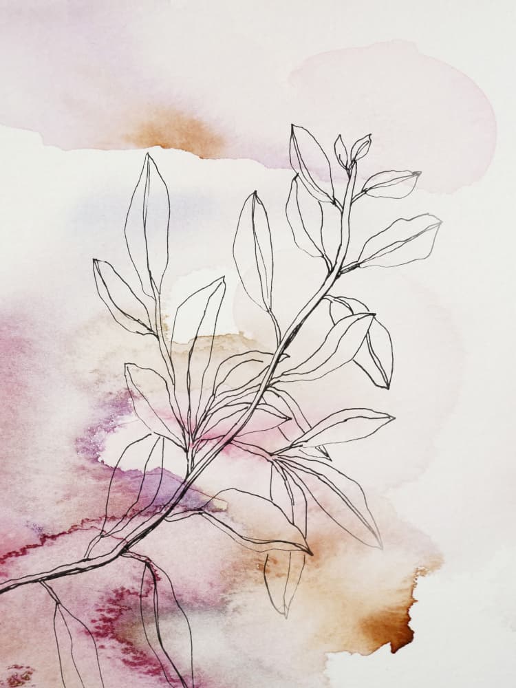 Soft Botanical Branch by Gemma Bardot — canvas wall art