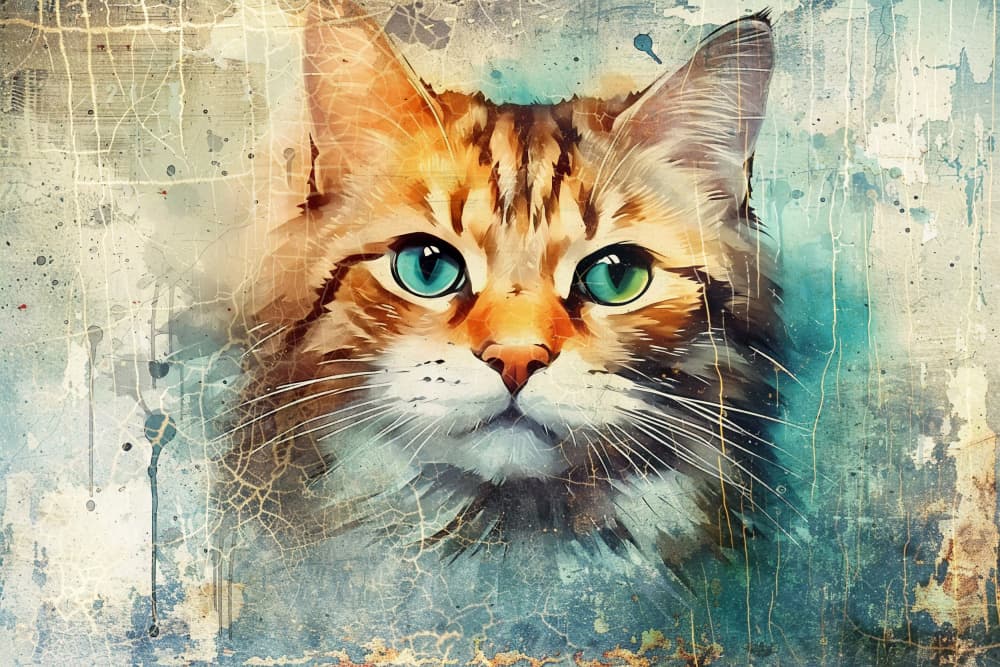 Vibrant Tabby Gaze by Rafal Kulik — canvas wall art