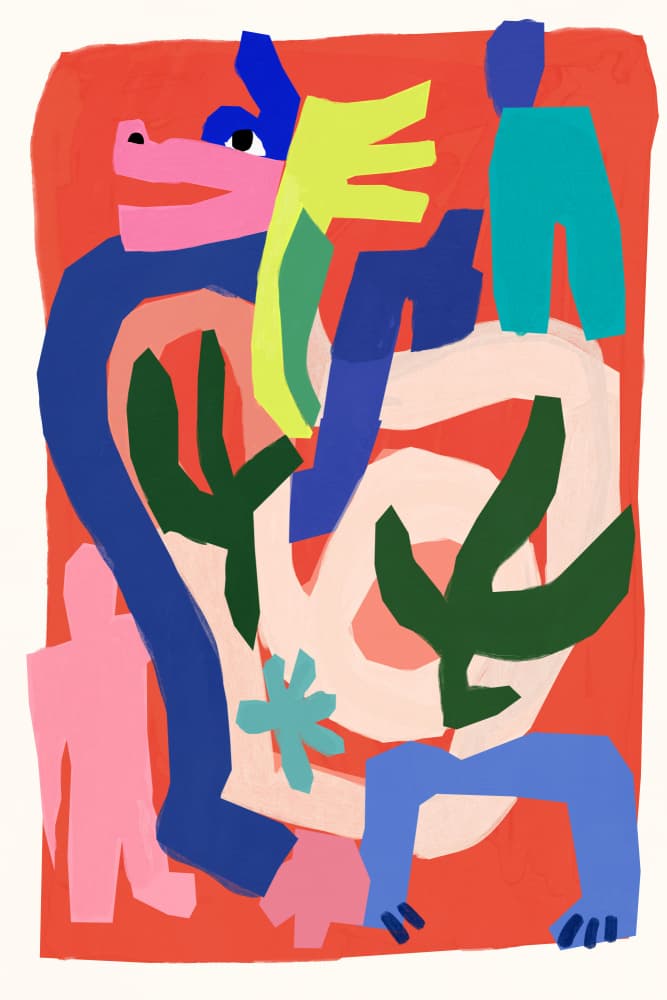 Colorful Abstract Figures by Treechild — canvas wall art