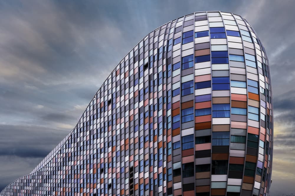 Colorful Curved Building by Henk van Maastricht — canvas wall art