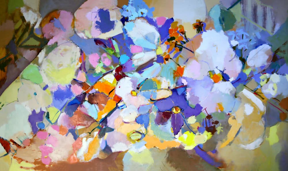 Vibrant Abstract Bouquet by Elena Shraibman — canvas wall art