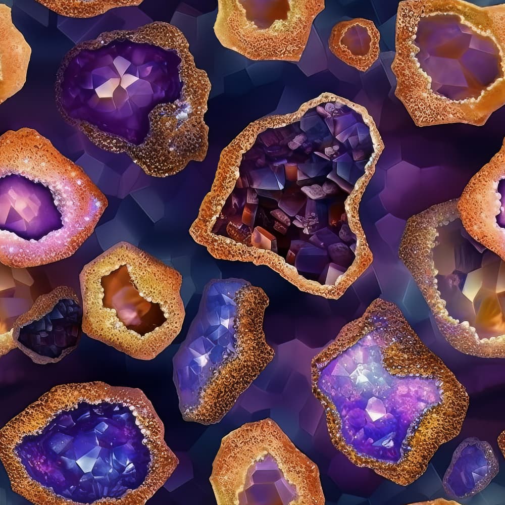 Luminous Crystal Geodes by Bilge Paksoylu — canvas wall art