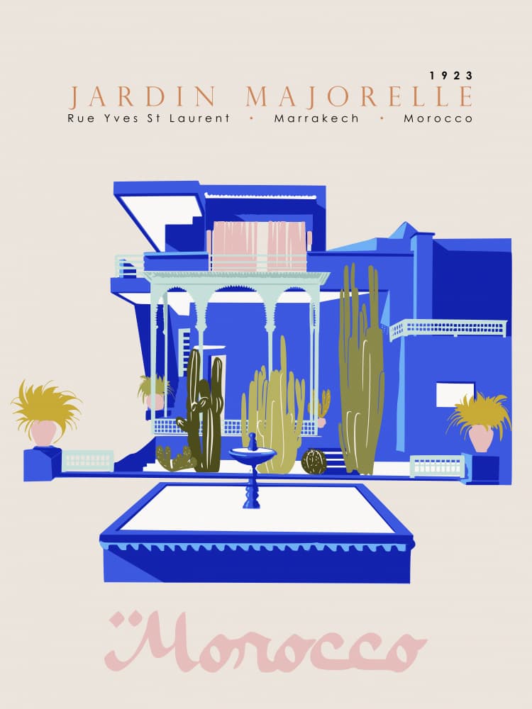 Jardin Majorelle Villa by Annick — canvas wall art
