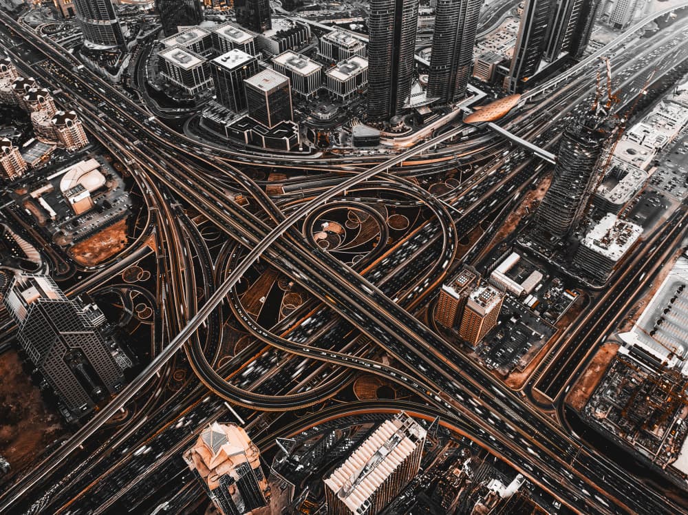 Aerial Urban Interchange by Carmine Chiriacò — canvas wall art