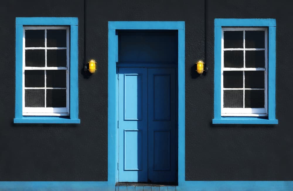 Bright Blue Facade by Hans-Wolfgang Hawerkamp — canvas wall art