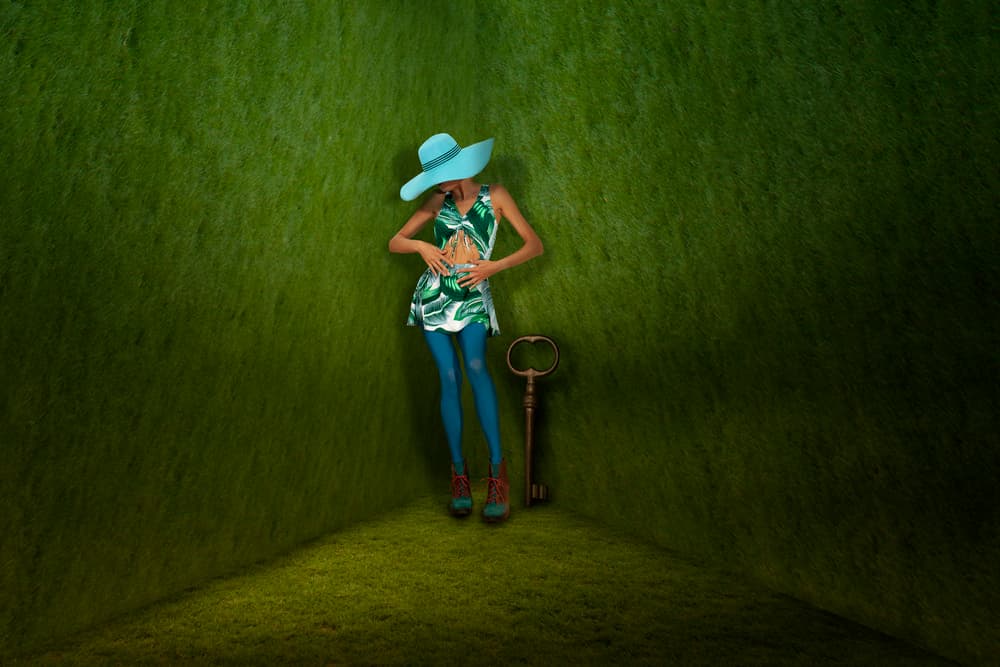 Surreal Woman Green Key by Christine von Diepenbroek — canvas wall art