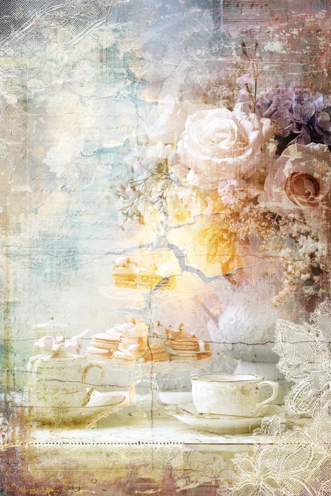 Vintage Rose Tea Party by Rafal Kulik — canvas wall art