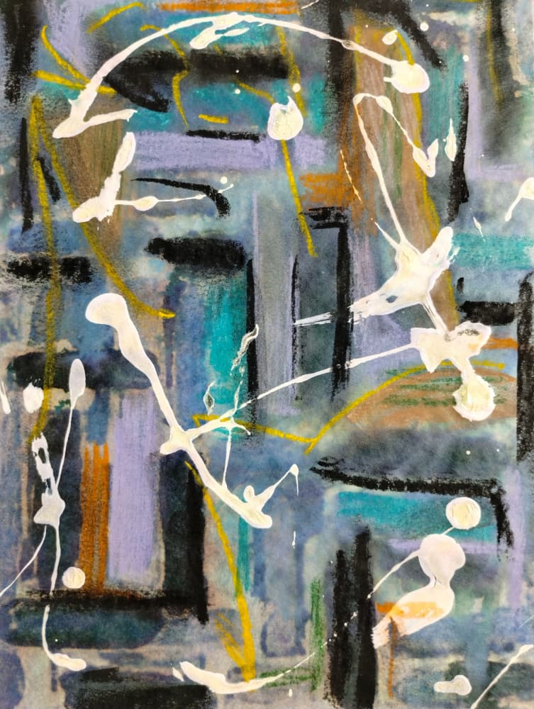 Vibrant Paint Splatters by Michael Cross — canvas wall art
