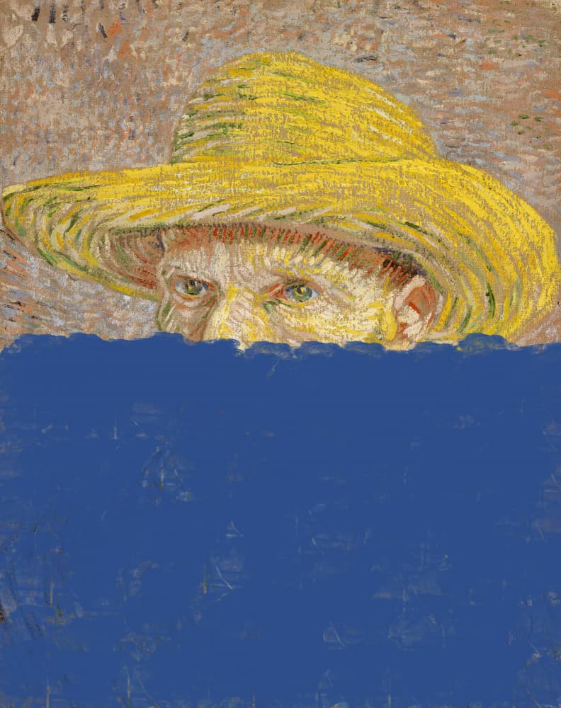 Intense Gaze Yellow Hat by The Art Concept — canvas wall art