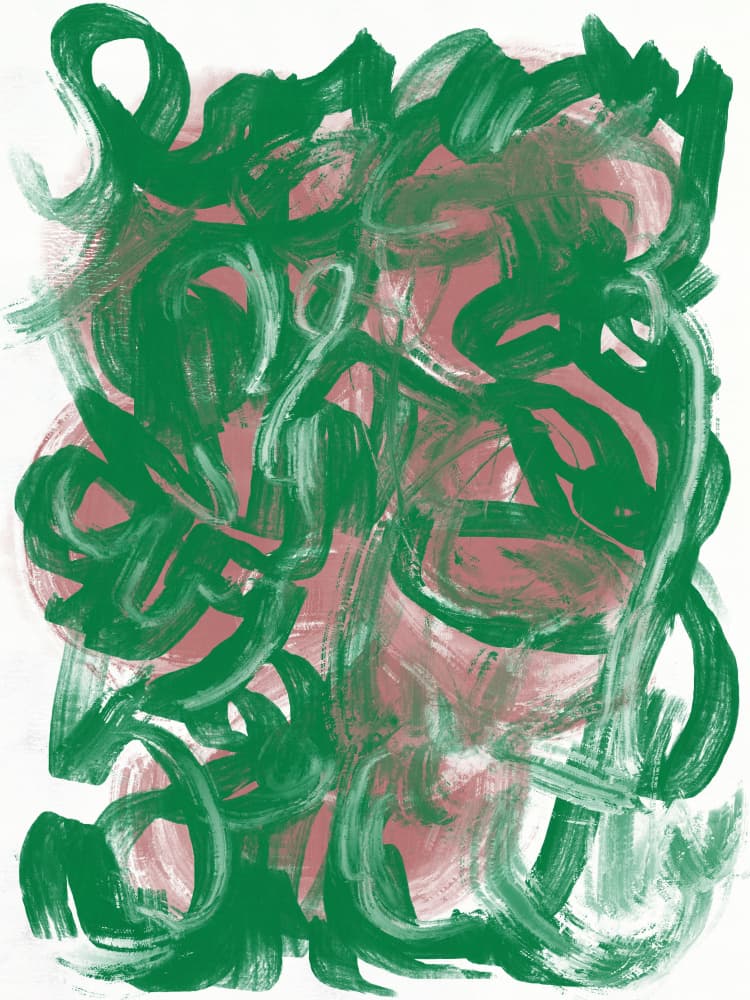 Dynamic Green Swirls by Little Dean — canvas wall art