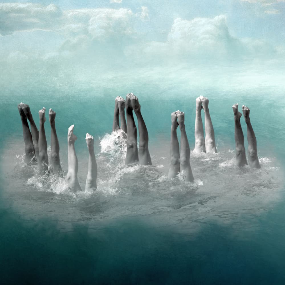 Dreamy Swimming Legs by Marja van den Hurk — canvas wall art