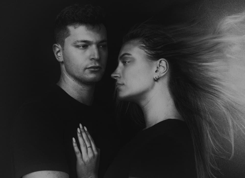 Intense Couple Gaze by Leonid Yermoshkin — canvas wall art