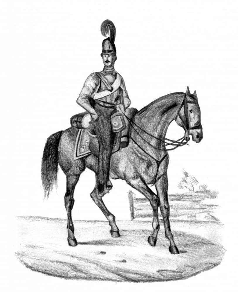 Cavalry Soldier on Horseback by Kulik — canvas wall art