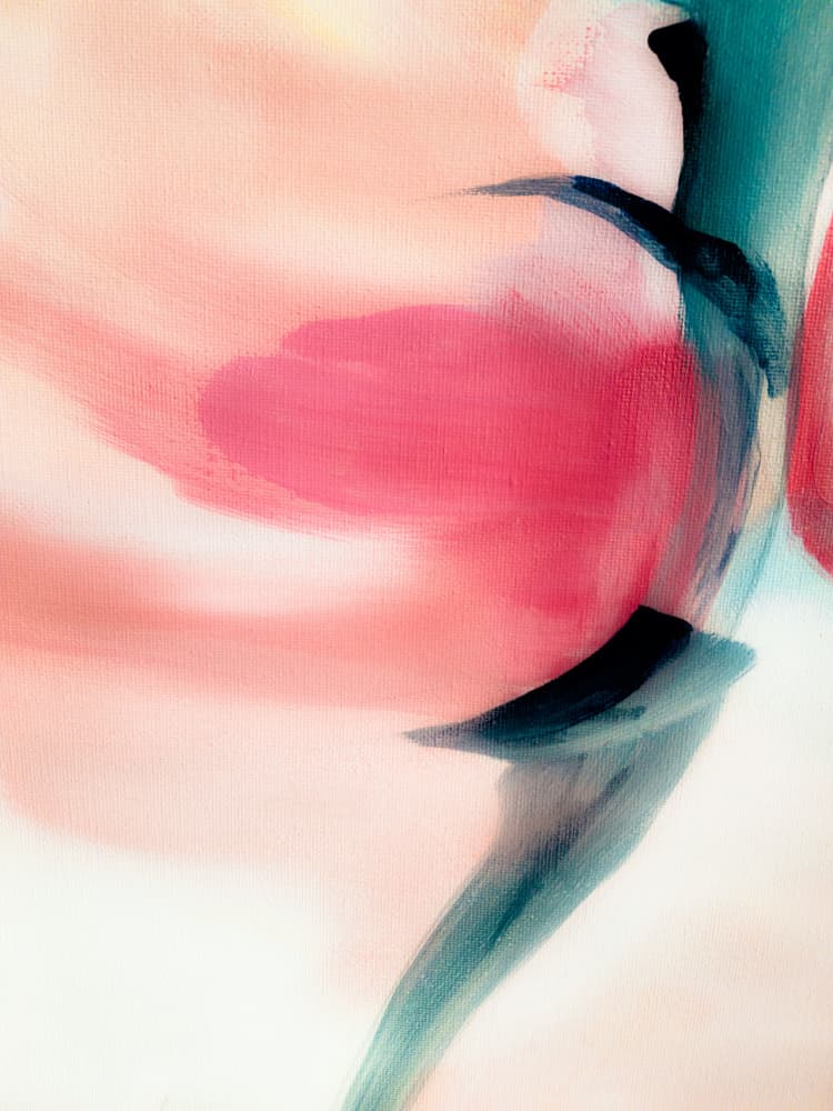 Modern Blush Teal Flow by Ejaaz Haniff — canvas wall art