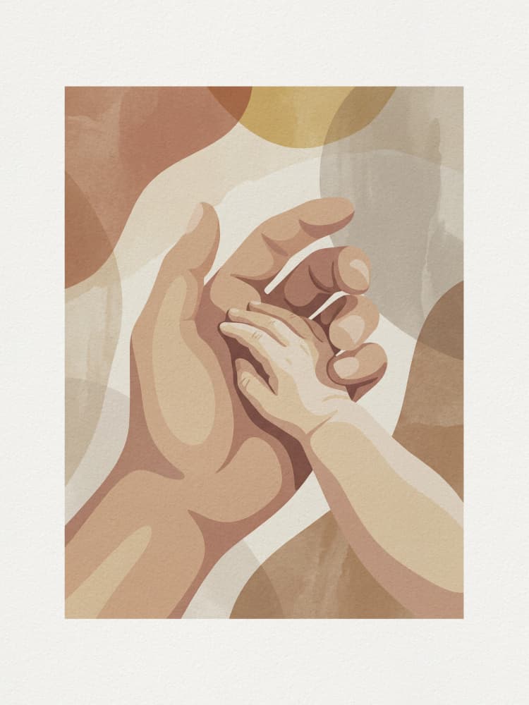 Gentle Parental Embrace by Andreas Magnusson — canvas wall art