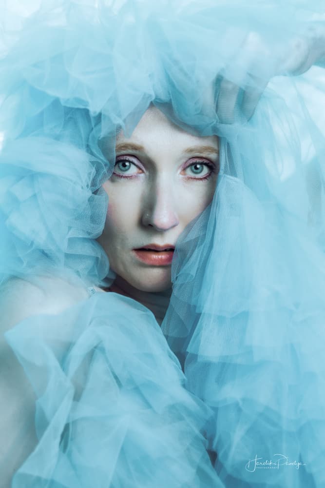 Ethereal Blue Portrait by Hardik Pandya — canvas wall art