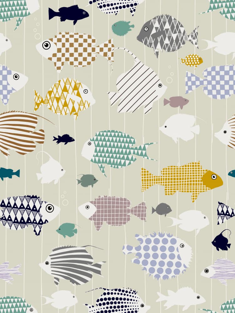 Whimsical Patterned Fish by Annick — canvas wall art