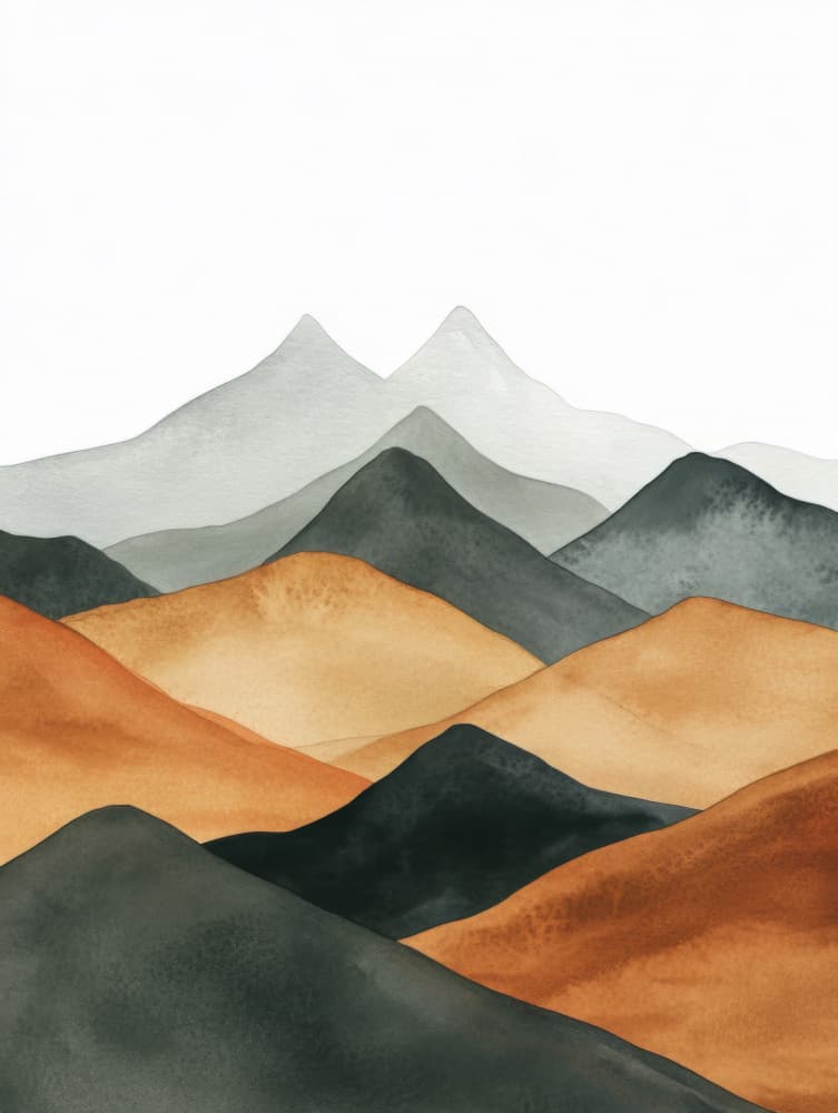 Layered Desert Mountains by Bilge Paksoylu — canvas wall art