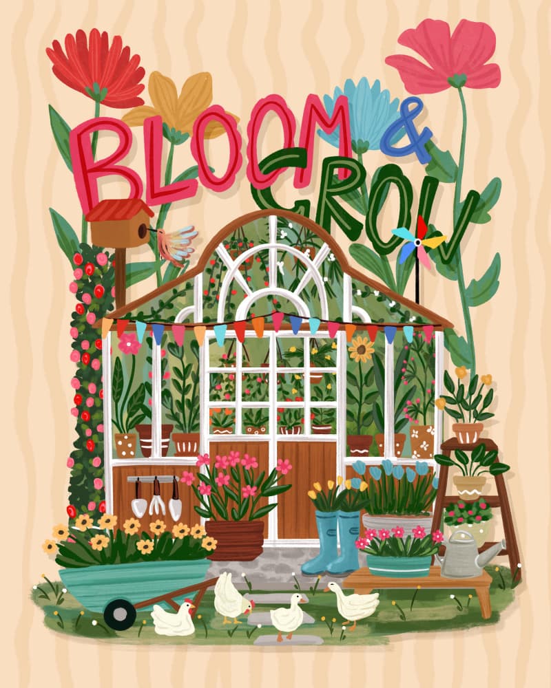 Bloom and Grow Garden by Nidhi Kachhadiya — canvas wall art