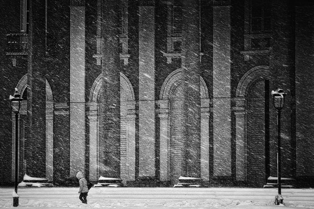 Winter City Stroll by Samanta Krivec — canvas wall art