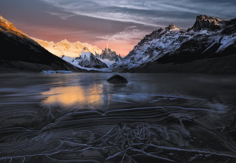 Sunrise Over Frozen Lake by YANGYING — canvas wall art