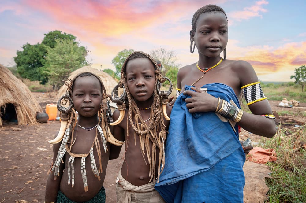 Three African Children by carmenvillar — canvas wall art
