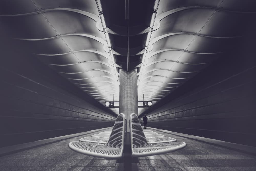 Modern Subway Solitude by Stefan Eisele — canvas wall art
